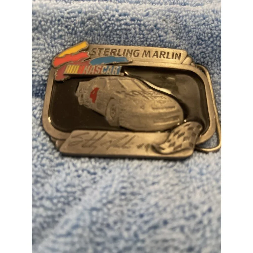 VTG Nascar‎ Sterling Marlin Belt Buckle American Legends Foundry Daytona 500 USA